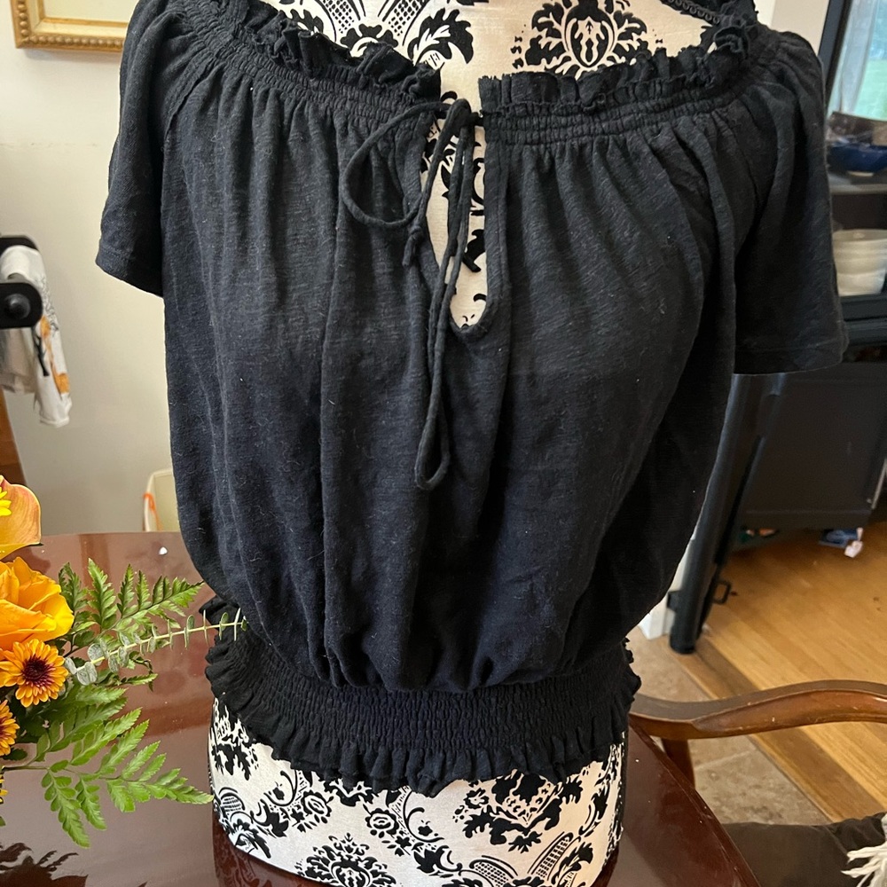 Elegant Black Off-Shoulder Blouse